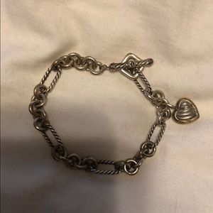DAVID YURMAN HEART CHARM BRACELET